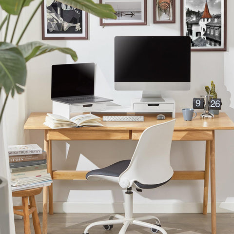 SoBuy Näyttökoroke 2 Laatikkoa puukuitulevyä Valkoinen BBF04-W