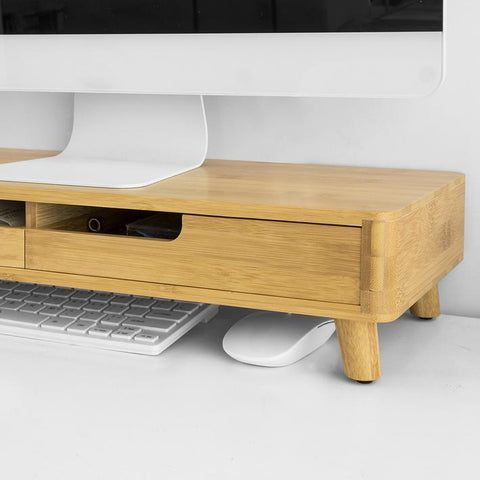 SoBuy Näyttökoroke 2 Laatikkoa bambupuuta Luonnollinen BBF06-N