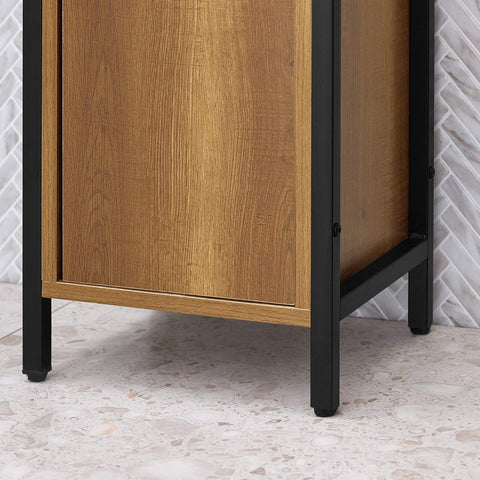 SoBuy Korkea Kaappi 1 Ovi lastulevyä ja Metalli Musta BZR62-PF