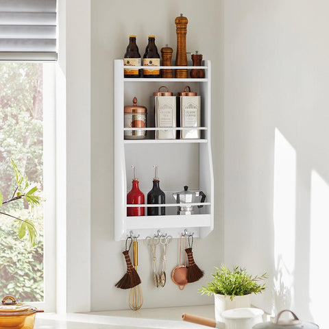 SoBuy Seinäsäilytyskokonaisuus puukuitulevyä Valkoinen KCR12-W