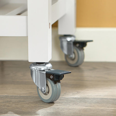 SoBuy Keittiökaappi Pyörillä puukuitulevyä Valkoinen FKW68-WN