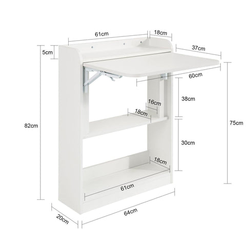 SoBuy Tietokonepöytä puukuitulevyä Valkoinen FWT92-W