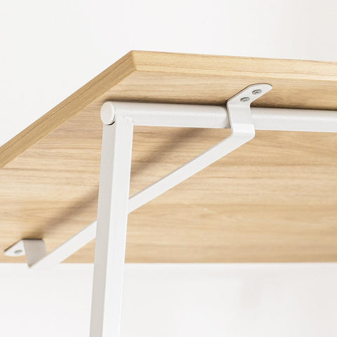 SoBuy Klaffipöytä puukuitulevyä ja Metalli Valkoinen FWT88-WN