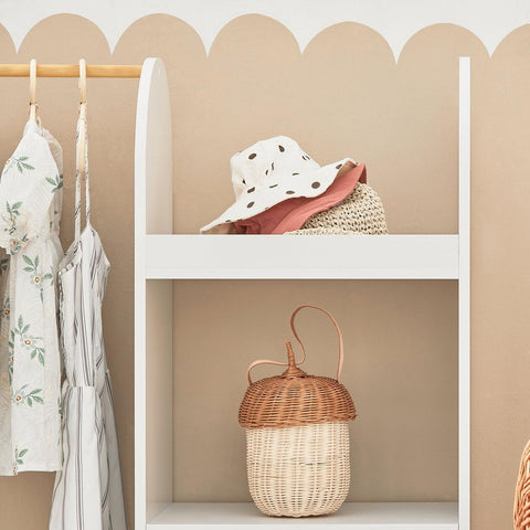 SoBuy Lasten Vaaterekki puukuitulevyä ja bambupuuta Valkoinen KMB40-W