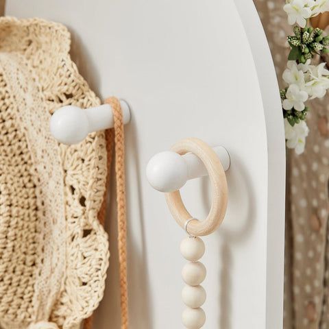 SoBuy Lasten Vaaterekki puukuitulevyä ja bambupuuta Valkoinen KMB40-W