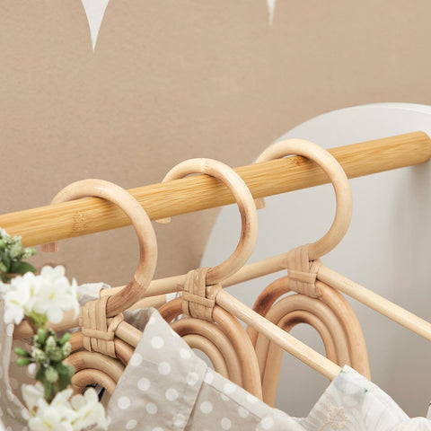 SoBuy Lasten Vaaterekki puukuitulevyä ja bambupuuta Valkoinen KMB40-W