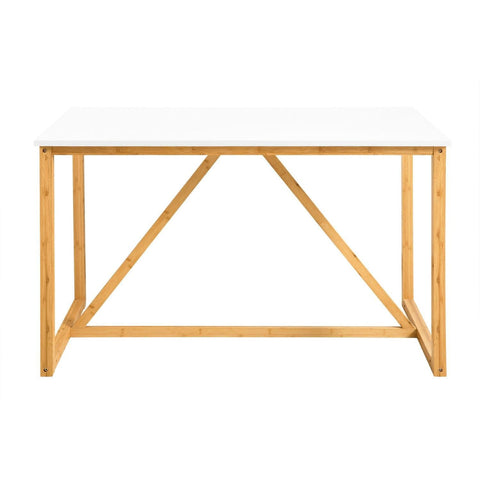 SoBuy Keittiön Pöytä puukuitulevyä ja bambupuuta Valkoinen FWT72-WN