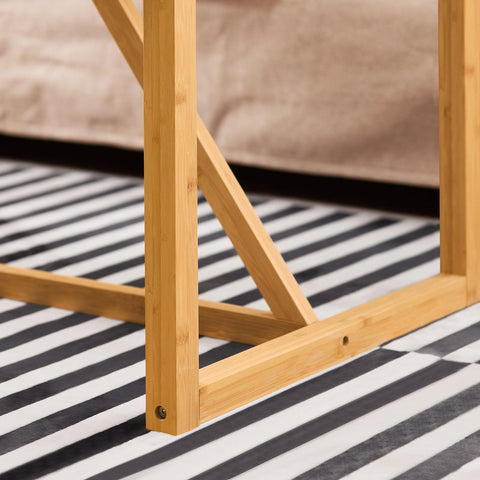 SoBuy Keittiön Pöytä puukuitulevyä ja bambupuuta Valkoinen FWT72-WN