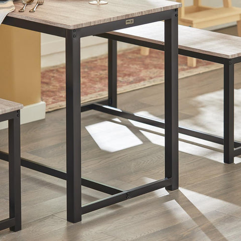 SoBuy Ruokailuryhmä 4 Hengelle Metalli ja puukuitulevyä Beige OGT25-HN