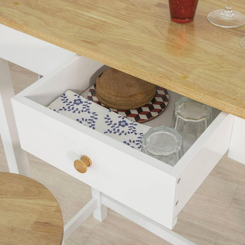 SoBuy Baaripöytä Ja 2 Baarijakkaraa mäntyvaneri Valkoinen FWT50-WN