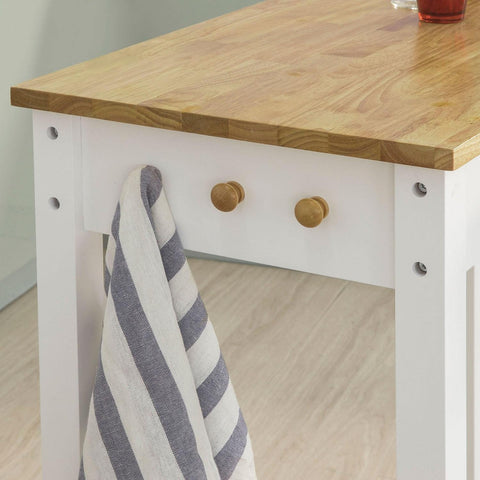 SoBuy Baaripöytä Ja 2 Baarijakkaraa mäntyvaneri Valkoinen FWT50-WN