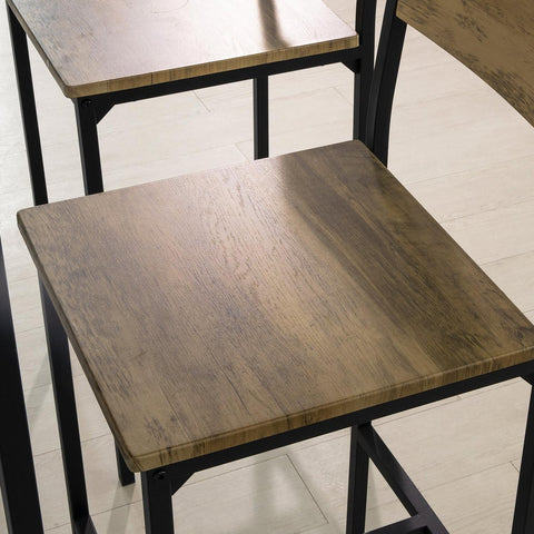 PSoBuy Ruokailuryhmä 2 Hengelle Metalli ja puukuitulevyä Beige OGT42-F