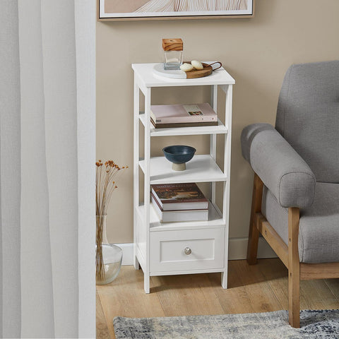 SoBuy Sohvapöytä 1 Laatikko puukuitulevyä Valkoinen FBT91-W