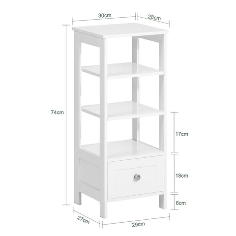 SoBuy Sohvapöytä 1 Laatikko puukuitulevyä Valkoinen FBT91-W