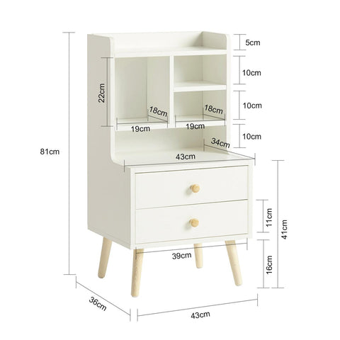 Ennakkomyynti SoBuy Yöpöytä 2 Laatikkoa lastulevyä Valkoinen FBT100-W