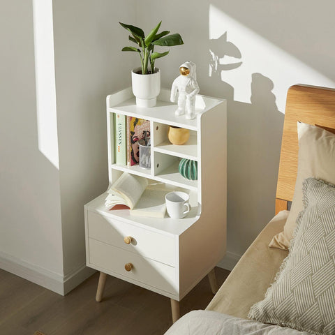 Ennakkomyynti SoBuy Yöpöytä 2 Laatikkoa lastulevyä Valkoinen FBT100-W