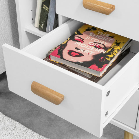 SoBuy Sohvapöytä 3 Laatikkoa puukuitulevyä Valkoinen FBT95-W