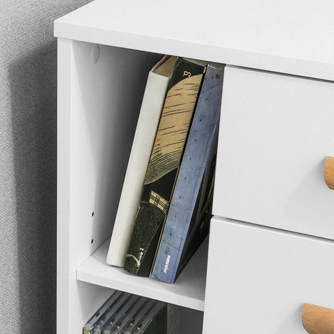 SoBuy Sohvapöytä 3 Laatikkoa puukuitulevyä Valkoinen FBT95-W