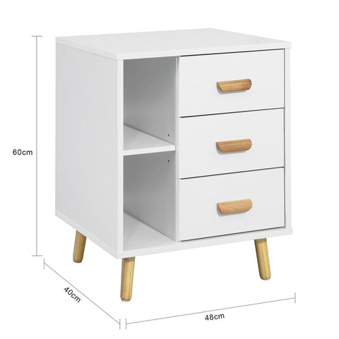 SoBuy Sohvapöytä 3 Laatikkoa puukuitulevyä Valkoinen FBT95-W