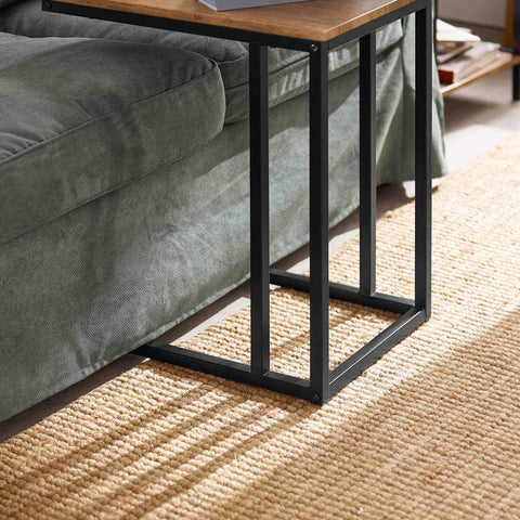 SoBuy Puinen Sarjapöytä puukuitulevyä ja Metalli Ruskea FBT99-F