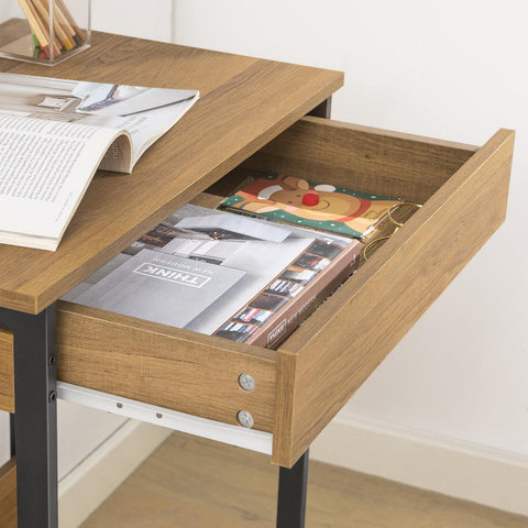 SoBuy Tietokonepöytä puukuitulevyä ja Metalli Beige FWT43-N