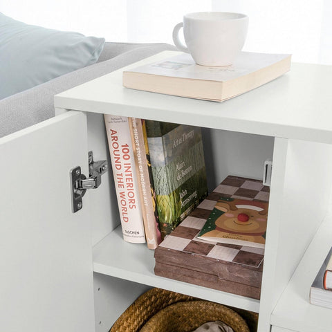 Ennakkomyynti SoBuy Sohvapöytä Pyörillä puukuitulevyä Valkoinen FBT105-W