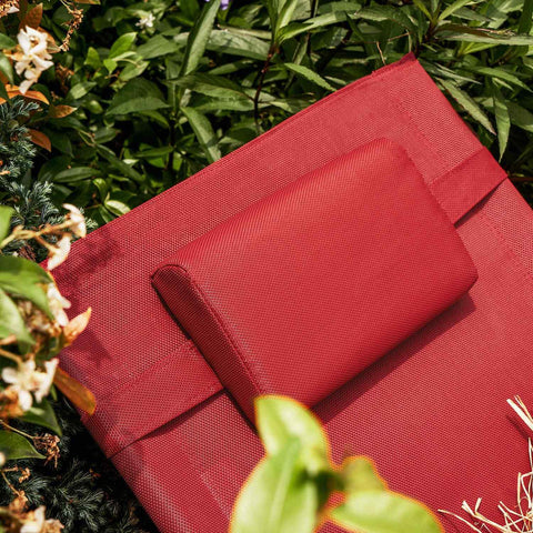 SoBuy Aurinkotuoli Metalli ja polypropeenia Punainen OGS38-R