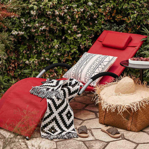 SoBuy Aurinkotuoli Metalli ja polypropeenia Punainen OGS38-R