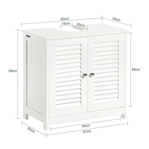 SoBuy Allaskaappi 2 Ovea puukuitulevyä Valkoinen FRG237-W