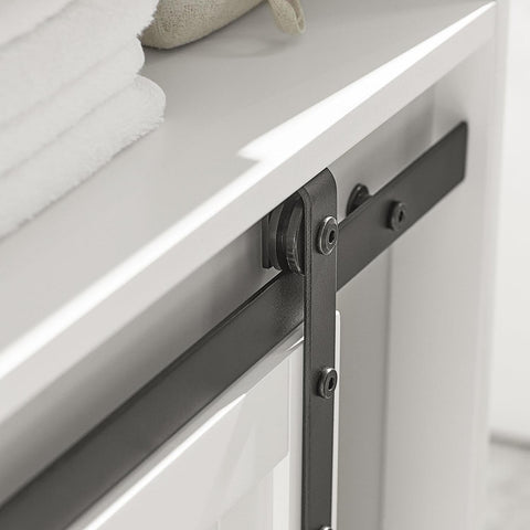 SoBuy Allaskaappi 2 Ovea puukuitulevyä ja Metalli Valkoinen BZR61-W