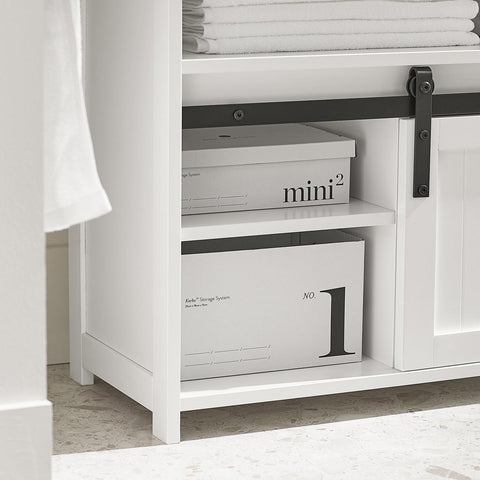 SoBuy Allaskaappi 2 Ovea puukuitulevyä ja Metalli Valkoinen BZR61-W