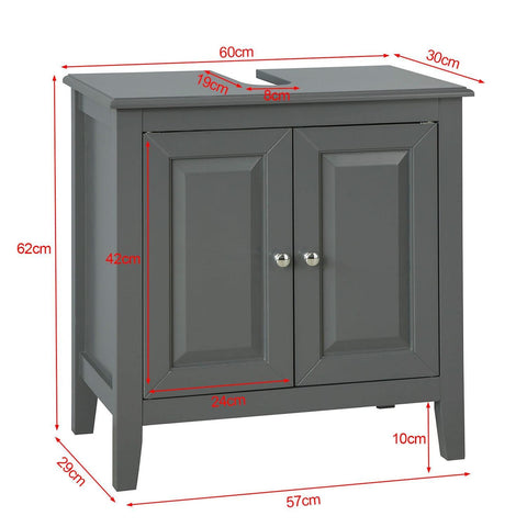 SoBuy Allaskaappi 2 Ovea puukuitulevyä Harmaa FRG202-DG