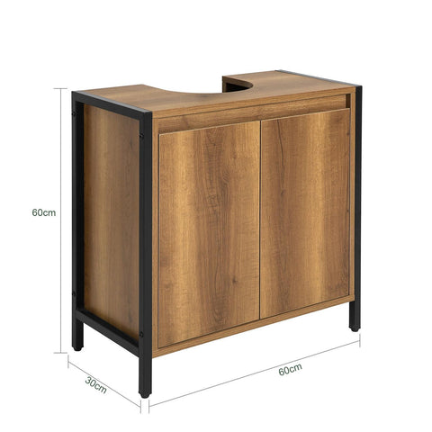 Ennakkomyynti SoBuy Allaskaappi 2 Ovea lastulevyä ja Metalli Musta BZR63-PF