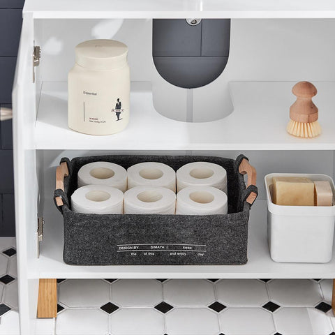 SoBuy Allaskaappi 2 Ovea puukuitulevyä Valkoinen BZR92-W