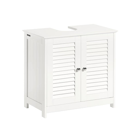 SoBuy Allaskaappi 2 Ovea puukuitulevyä Valkoinen FRG237-W