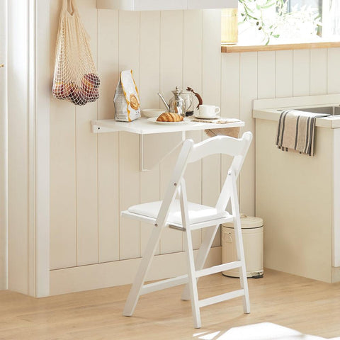 SoBuy Seinään Kiinnitettävä Taitettava Pöytä puukuitulevyä Valkoinen FWT03-W